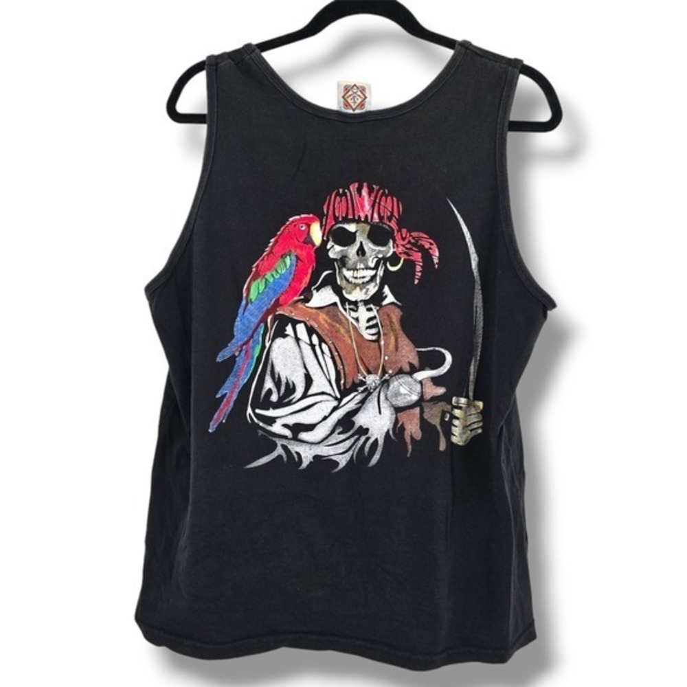 Yacht Club Pirate Tank Top Cozumel Mexico Graphic Sleeveless‎ Mens L